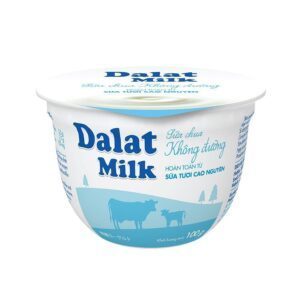 hũ sữa chua ăn thanh trùng không đường 100g của Dalat Milk