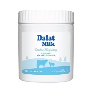 hũ Sữa Chua Ăn Dalat Milk Không Đường 500g trên nền trắng