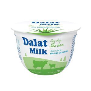 hũ Sữa Chua Ăn Dalat Milk Nha Đam 100g trên nền trắng
