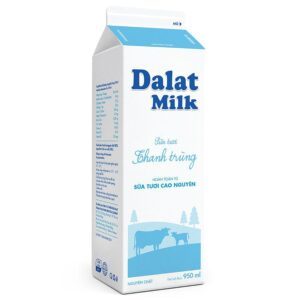 hộp sữa thanh trùng Dalat Milk Không Đường 950ml