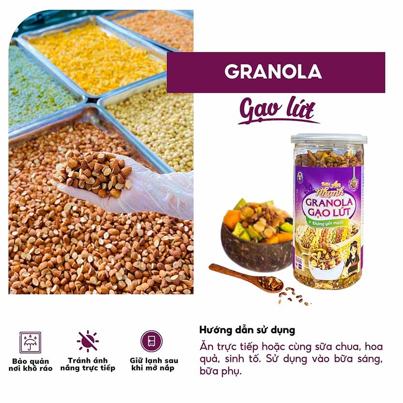 hình ảnh minh hoạ về nguyên liệu sử dụng trong sản phẩm granola